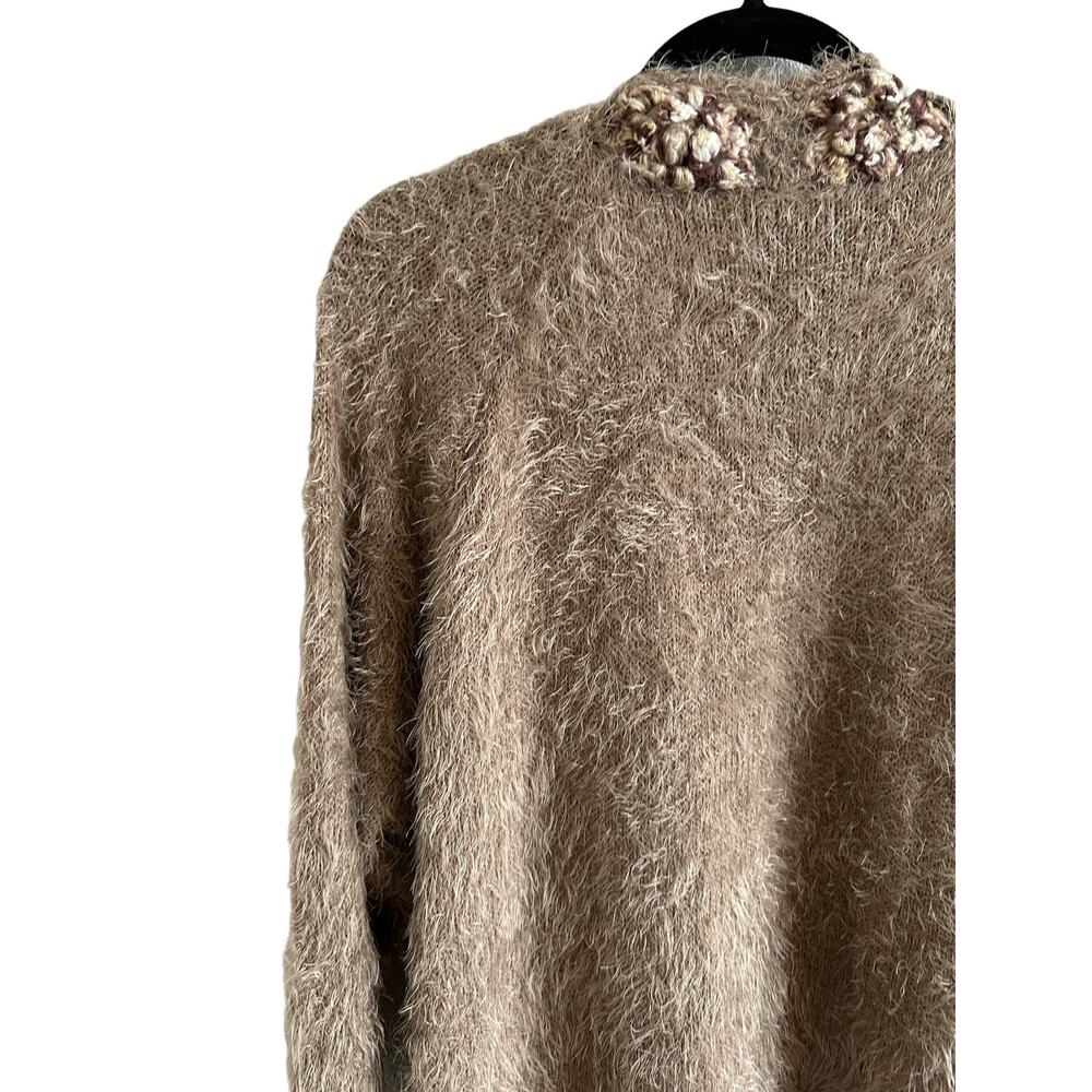 Easel Women's Small/Medium Long Sleeve Brown Knitted Cardigan - Picture 10 of 14